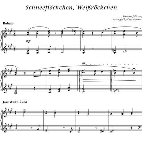 Schneeflockchen, Weissrockchen – German folk song, arr. by Dias Karimov-001