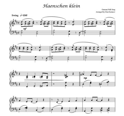 Haenschen klein for Piano Solo - German Folk Song Arranged by Dias Karimov