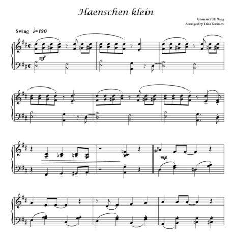 Haenschen klein for Piano Solo – German Folk Song. Arranged by Dias Karimov