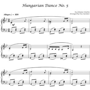Hungarian Dance No. 5 for Piano Solo Johannes Brahms arranged by Dias Karimov