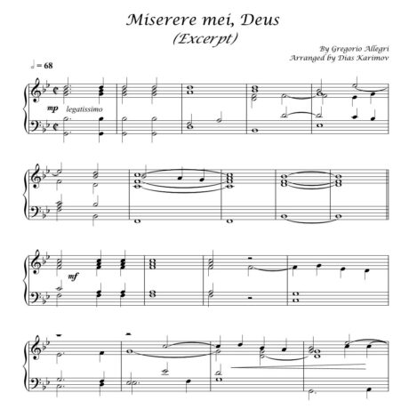 Miserere mei, Deus (Excerpt) – By Gregorio Allegri, arranged by Dias Karimov-Preview