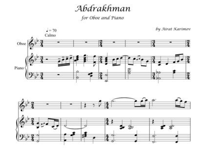 Abdrakhman Bashkir folk song arranged by Airat Karimov oboe and piano sheet music PDF download