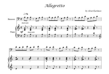 Allegretto by Airat Karimov bassoon and piano sheet music PDF download