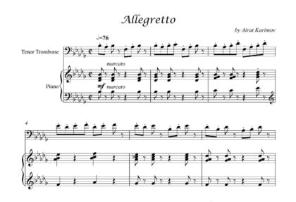 Allegretto by Airat Karimov trombone and piano sheet music PDF download