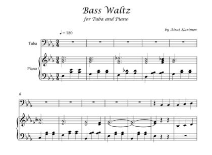Bass Waltz by Airat Karimov tuba and piano sheet music PDF download