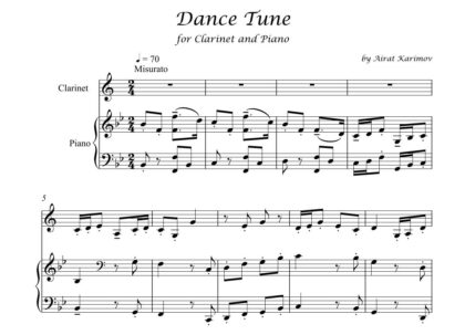 Dance Tune by Airat Karimov clarinet and piano sheet music PDF download