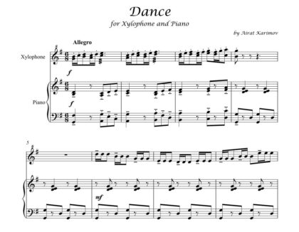 Dance by Airat Karimov xylophone and piano sheet music PDF download
