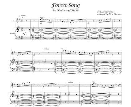 Forest Song by Tagir Karimov arranged by Airat Karimov violin and piano sheet music PDF download