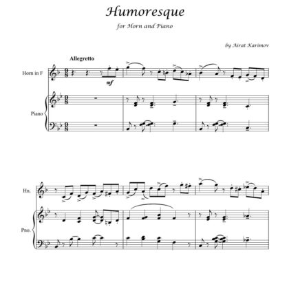 Humoresque by Airat Karimov horn and piano sheet music PDF download
