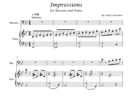 Impressions by Airat Karimov bassoon and piano sheet music PDF download
