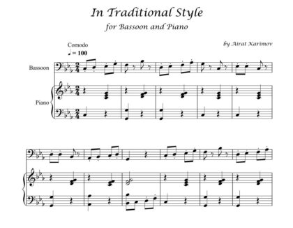 In Traditional Style by Airat Karimov bassoon and piano sheet music PDF download