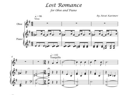 Lost Romance by Airat Karimov oboe and piano sheet music PDF download