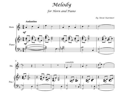 Melody by Airat Karimov horn and piano sheet music PDF download