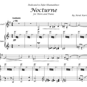 Nocturne by Airat Karimov horn and piano sheet music PDF download