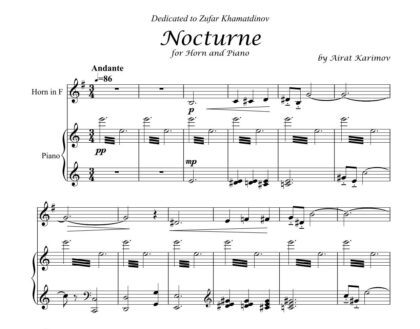 Nocturne by Airat Karimov horn and piano sheet music PDF download