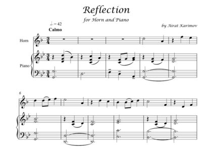 Reflection by Airat Karimov horn and piano sheet music PDF download