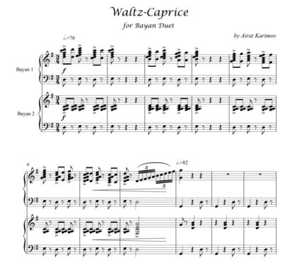 Waltz-Caprice by Airat Karimov bayan duet sheet music PDF download