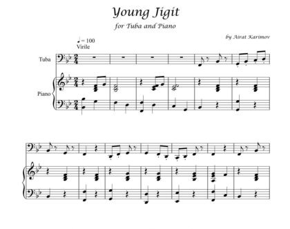 Young Jigit by Airat Karimov tuba and piano sheet music PDF download