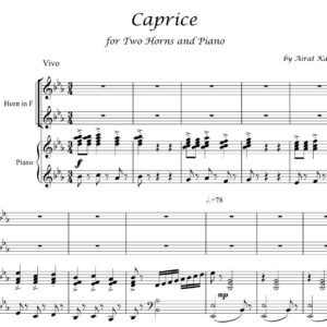 Caprice by Airat Karimov for two horns and piano sheet music PDF download