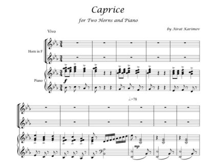 Caprice by Airat Karimov for two horns and piano sheet music PDF download