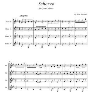 Scherzo by Airat Karimov for four horns sheet music PDF download