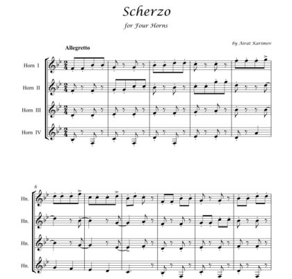 Scherzo by Airat Karimov for four horns sheet music PDF download
