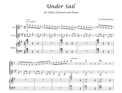 Under Sail by Airat Karimov for flute, clarinet and piano sheet music PDF download